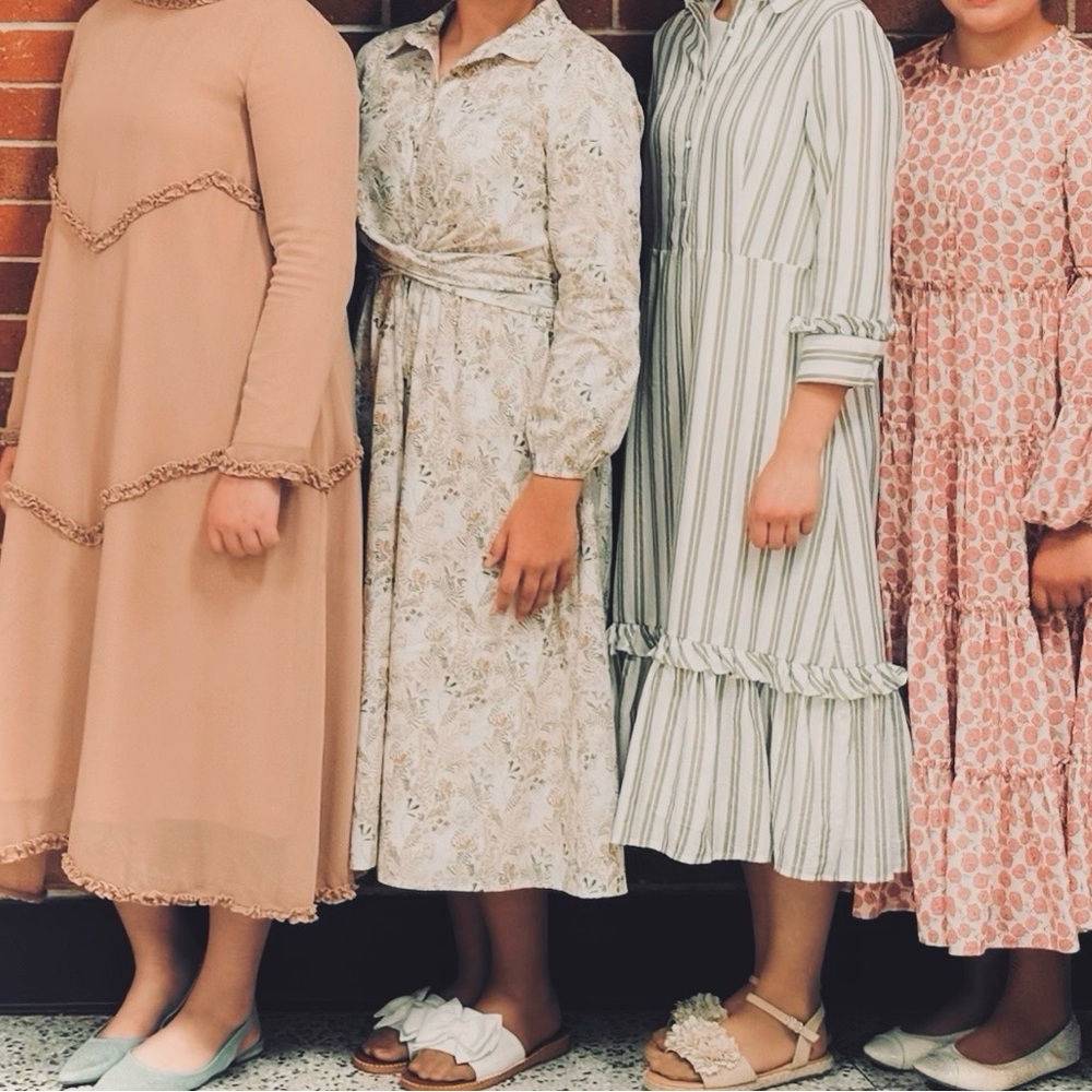 Dainty Jewells Long Sleeve Neutral Dress